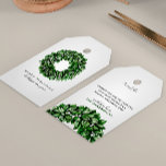 Modern Watercolor Wreath Custom Message Christmas Gift Tags<br><div class="desc">These elegant Christmas gift tags feature a beautiful watercolor green wreath that adds a classic, festive touch to your holiday wrapping. With space for a personalised greeting, these tags are perfect for spreading cheer and warm wishes to family and friends. The minimalist design, accented by a natural wreath motif and...</div>