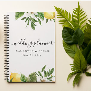 Modern Watercolor Yellow Lemons & Leaf Planner
