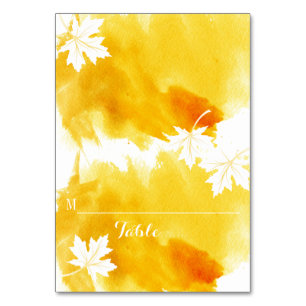 Modern watercolor yellow wedding place card