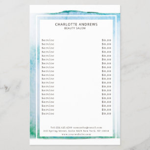 Modern Watercolour Abstrakt Weiß Blau Flyer