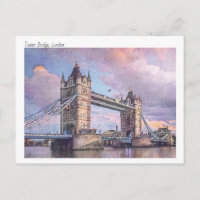 Modern Watercolour Of Tower Bridge, London