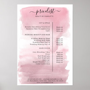 Modern Watercolour Price List Poster