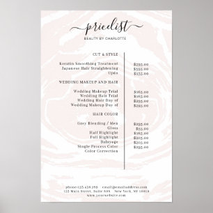 Modern Watercolour Price List Poster