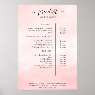 Modern Watercolour Price List Poster