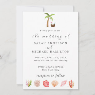 Modern Watercolour Summer Beach Invitation