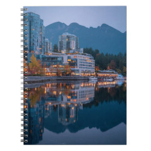Modern Waterfront City Twilight Notebook
