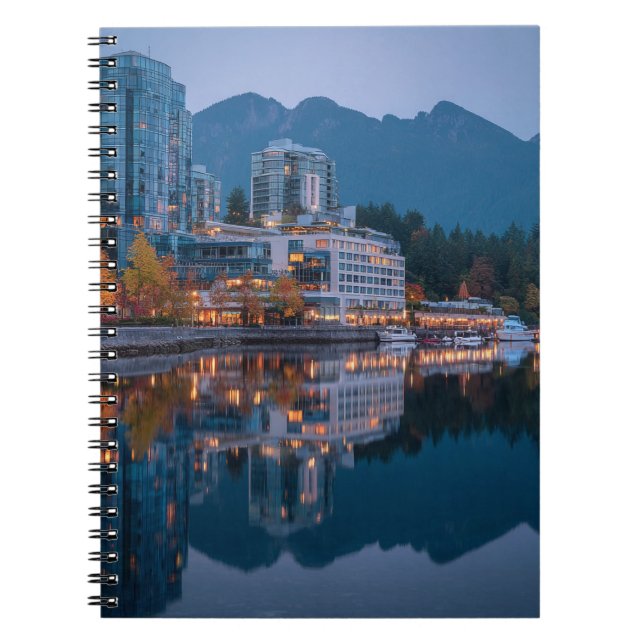 Modern Waterfront City Twilight Notebook (Front)