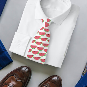 Modern Watermelon Slices Pattern Summer Neck Tie
