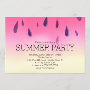 Modern Watermelon Summer Barbecue Party Invitation