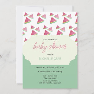 Modern Watermelon Watercolor Illustration Invitation