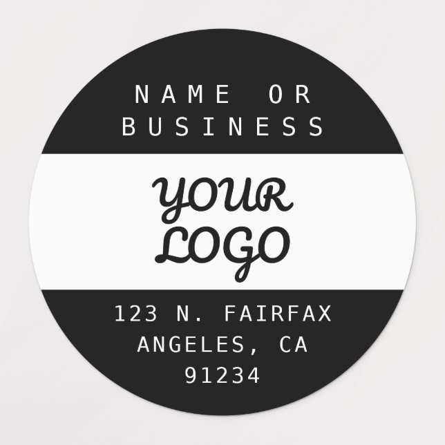 Modern Waterproof Logo & Text | Black & White (Design 1)