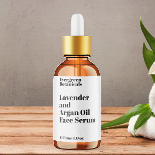 Modern Waterproof White Dropper Bottle Label