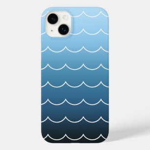 Modern Wave Pattern Calming Blue Gradient Case-Mate iPhone 14 Plus Case
