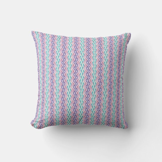 Modern Wavy Abstract Pattern Throw Pillow (Front)