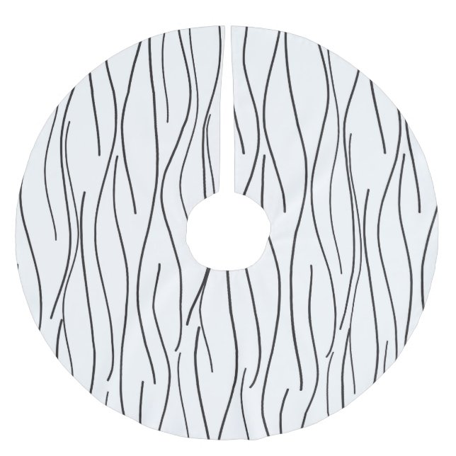 Modern Wavy Lineart Brushed Polyester Tree Skirt (Front)