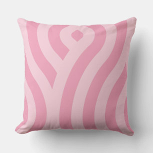 Modern Wavy Stripes Pattern Pink Cushion