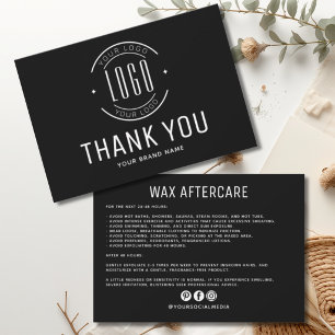 Modern wax aftercare business logo thank you card