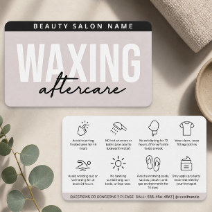 Modern Waxing Beige Minimal Aftercare Guide Simple Business Card
