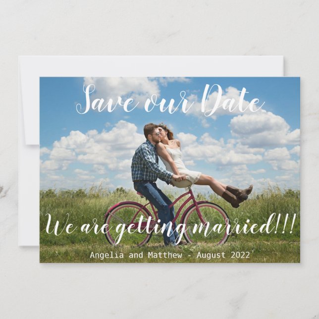 Modern We Are Getting Married Photo Save The Date (Front)