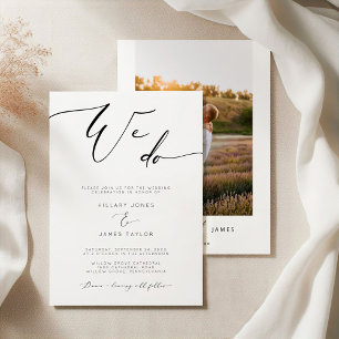 Modern We Do Calligraphy Wedding invitation 