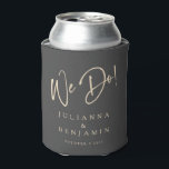 Modern We Do Elegant Custom Black Beige Wedding Can Cooler<br><div class="desc">Custom Modern We Do Elegant Black and Beige Wedding Can Cooler</div>