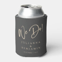 Modern We Do Elegant Custom Black Beige Wedding