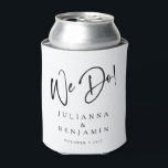Modern We Do Elegant Custom Black White Wedding Can Cooler<br><div class="desc">Custom Modern We Do Elegant Black and White Wedding Can Cooler</div>
