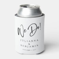 Modern We Do Elegant Custom Black White Wedding