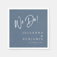 Modern We Do Elegant Custom Slate Blue Wedding