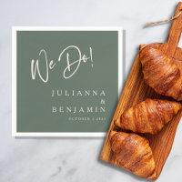 Modern We Do Elegant Custom Wedding Dark Sage