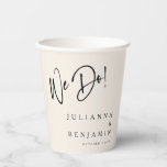 Modern We Do Elegant Custom Wedding Ivory Black  Paper Cups<br><div class="desc">Modern We Do Elegant Custom Ivory and Black Wedding Paper Cups</div>