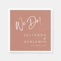 Modern We Do Elegant Custom Wedding Terracotta