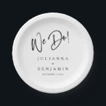 Modern We Do Elegant Custom Wedding White Black Paper Plate<br><div class="desc">Modern We Do Elegant Custom Black and White Wedding Paper Plates</div>