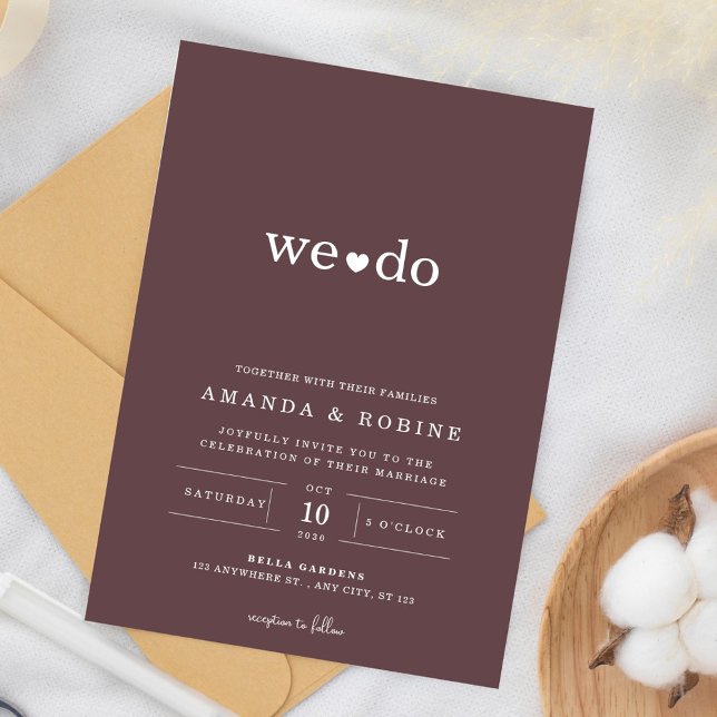 Modern “We Do” Elegant Wedding Invitation (Creator Uploaded)