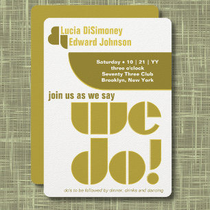 Modern We Do Geometric Typography Avocado Green Invitation