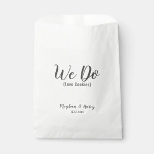 Modern We Do Love Cookies Custom Bridal Wedding Favour Bag