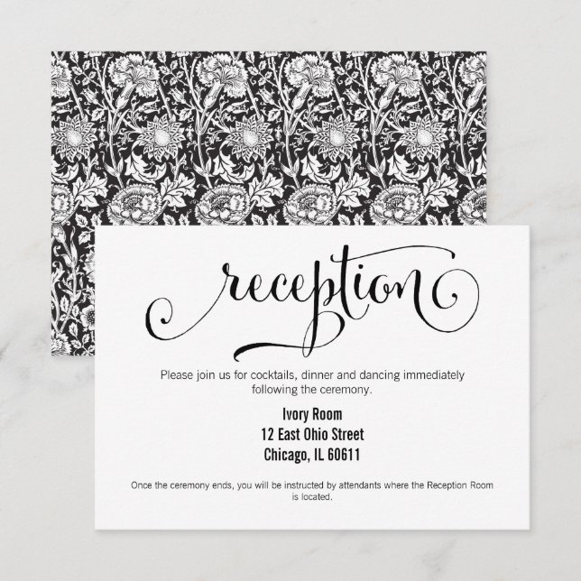 Modern We Do Script Wedding Reception Card (Front/Back)
