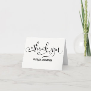 Modern We Do Script Wedding Thank You Card