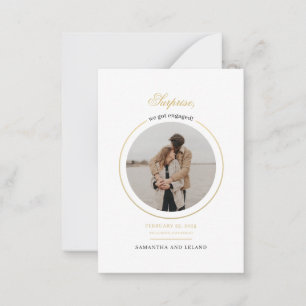 Modern We Got Engaged Photo Engagement Party Card