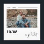 Modern We Got Hitched Photo Elopement Announcement<br><div class="desc">Stylish way to announce your elopement and invite your near and dear to celebrate! Can be fully customised to suit your needs. © Gorjo Designs. Made for you via the Zazzle platform. // Note: photo used is a placeholder image only. You will need to replace with your own photo before...</div>