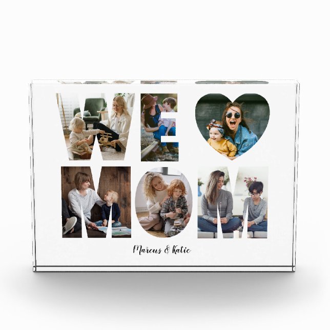 Modern WE LOVE MOM Photo Collage Gift For Mum (Front)