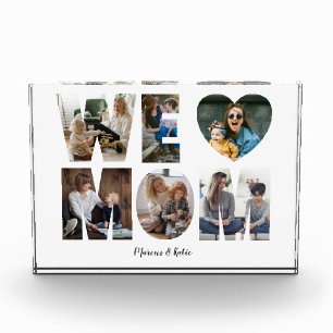 Modern WE LOVE MOM Photo Collage Gift For Mum Block