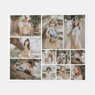 Modern We Love You 11 Photo Collage  Fleece Blanket