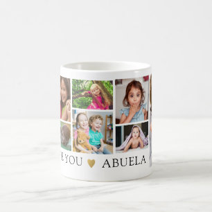 Modern We Love You Abuela 9 Photo Collage Coffee Mug