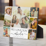Modern We Love You Abuela Family Photo Collage Plaque<br><div class="desc">An elegant,  modern Mother's Day gift: A trendy Instagram family photo collage plaque reading WE LOVE YOU ABUELA in pretty hand lettered script alongside your names and 7 of your favourite pictures accented by sweet printed rose gold hearts for the best grandma ever.</div>