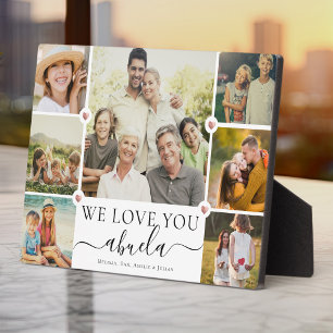 Modern We Love You Abuela Family Photo Collage Plaque