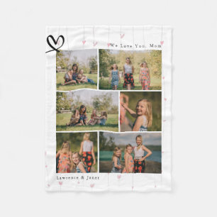Modern We Love You Abuela Mum Family Photo Collage Fleece Blanket
