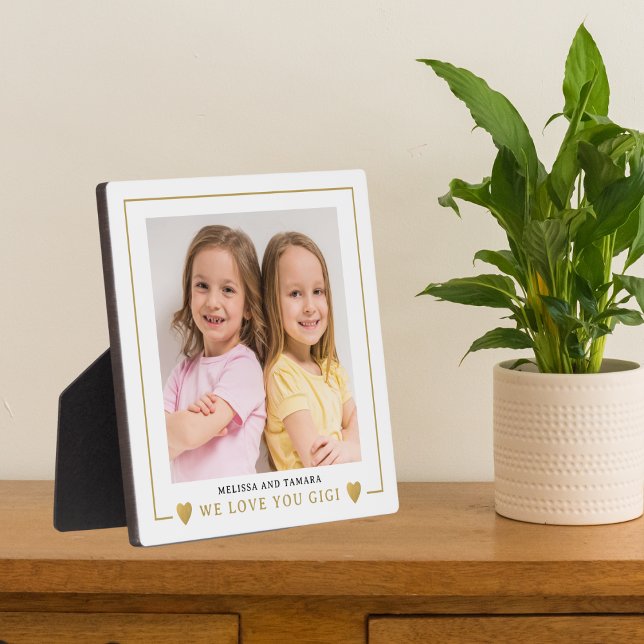 Modern We Love You Gigi Grandkids Photo   Plaque (Creator Uploaded)