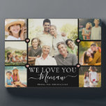 Modern We Love You Memaw Family Photo Collage Plaq Plaque<br><div class="desc">An elegant,  modern Mother's Day gift: A trendy Instagram family photo collage plaque reading WE LOVE YOU MEMAW in pretty hand lettered script alongside your names and 7 of your favourite pictures accented by sweet printed rose gold hearts for the best grandma ever.</div>