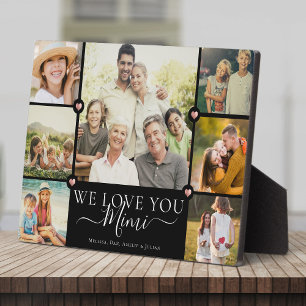 Modern We Love You MIMI Family Photo Collage Plaqu Plaque